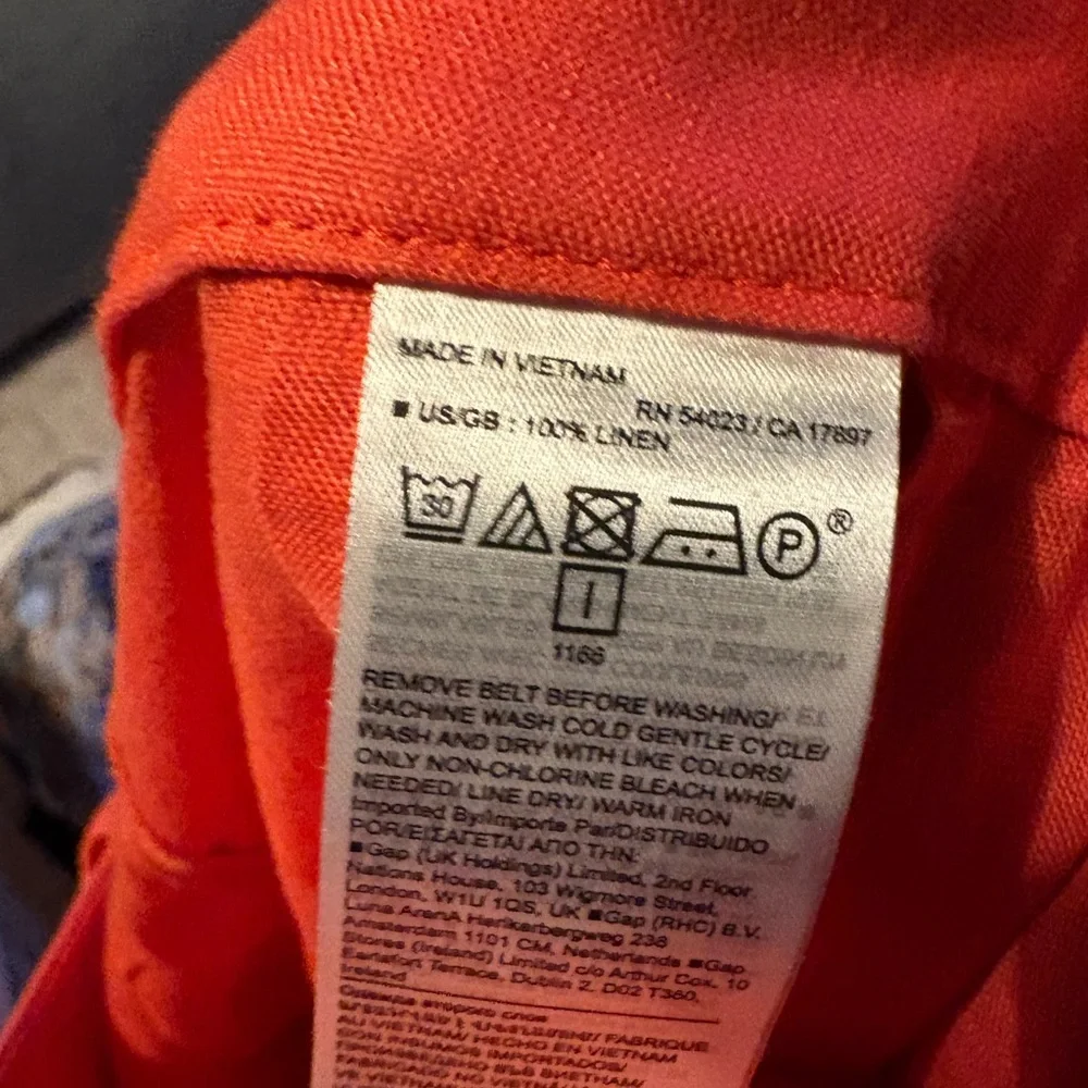 Banana Republic Coral Linen Wide-Leg Pants